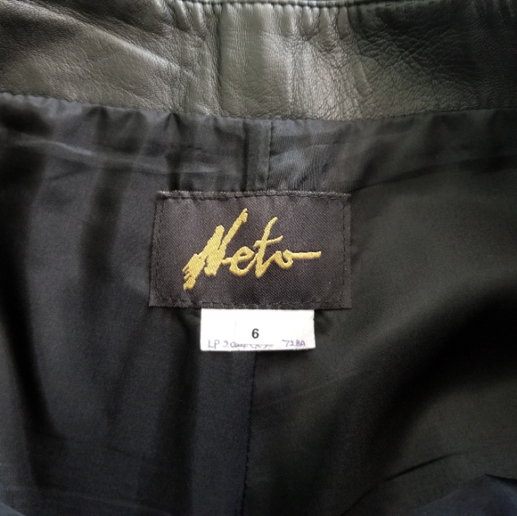 NETO Leather Pants Buttersoft Black size 6 - Picture 4 of 5